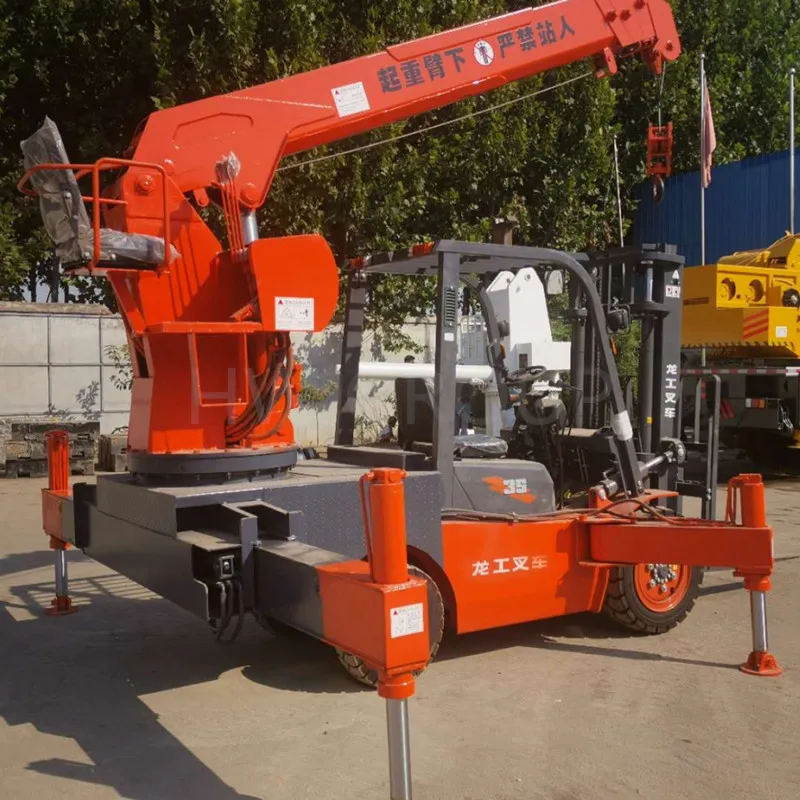 Mini construction used forklift truck crane