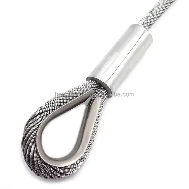 Quality Wholesale Custom crimp ferrule eye end terminations tension cable eye end ferrule wire rope sling