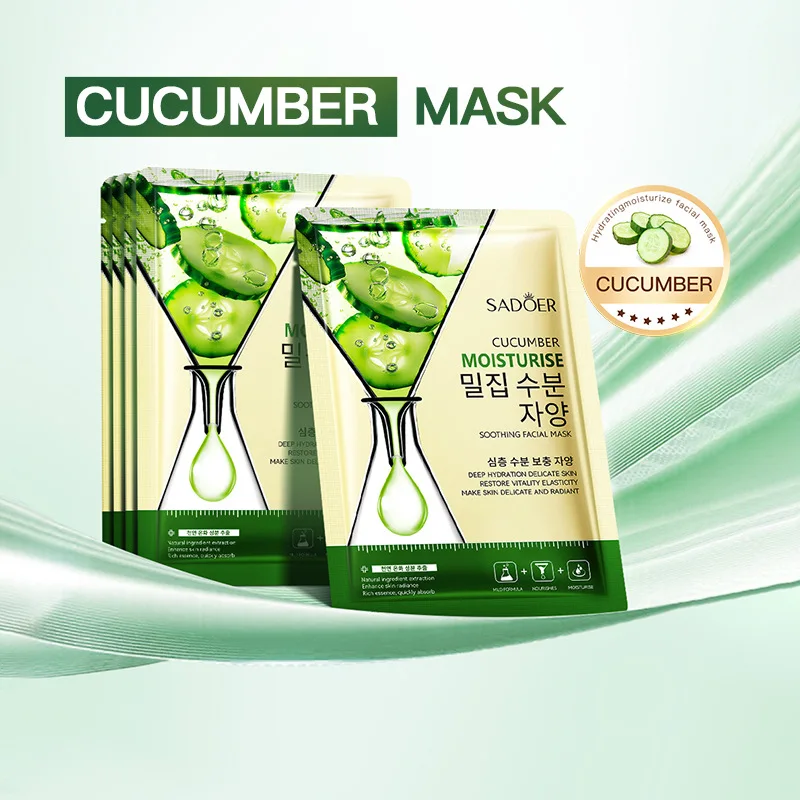 Organic Natural Soothing Moist Facial Mask Rough Cracking Skin Repairing Oil Control Cucumber Mask For Women