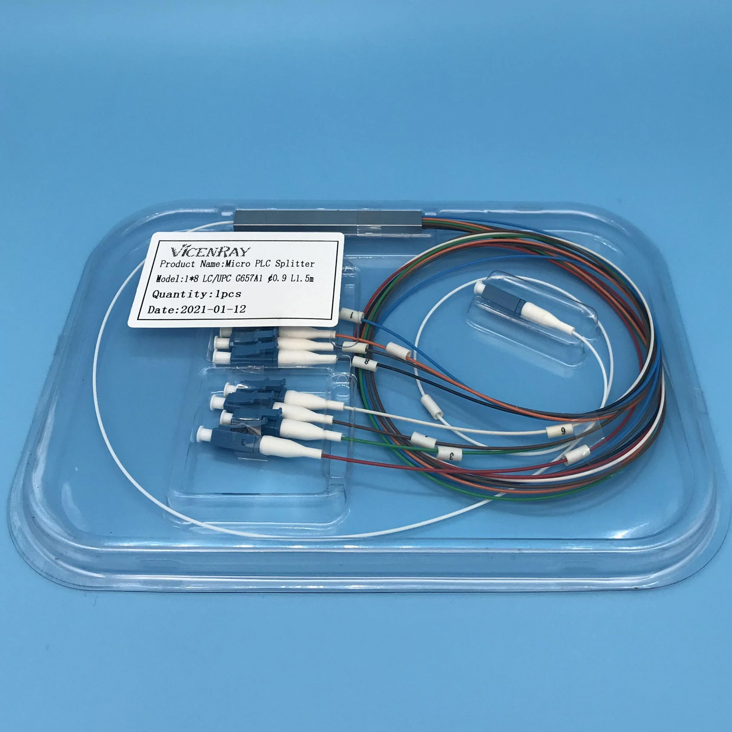 Factory Price Ftth steel tube FTTH 1x2 1x4 1x8 1x16 Fiber Optic PLC Splitter with LC/UPC