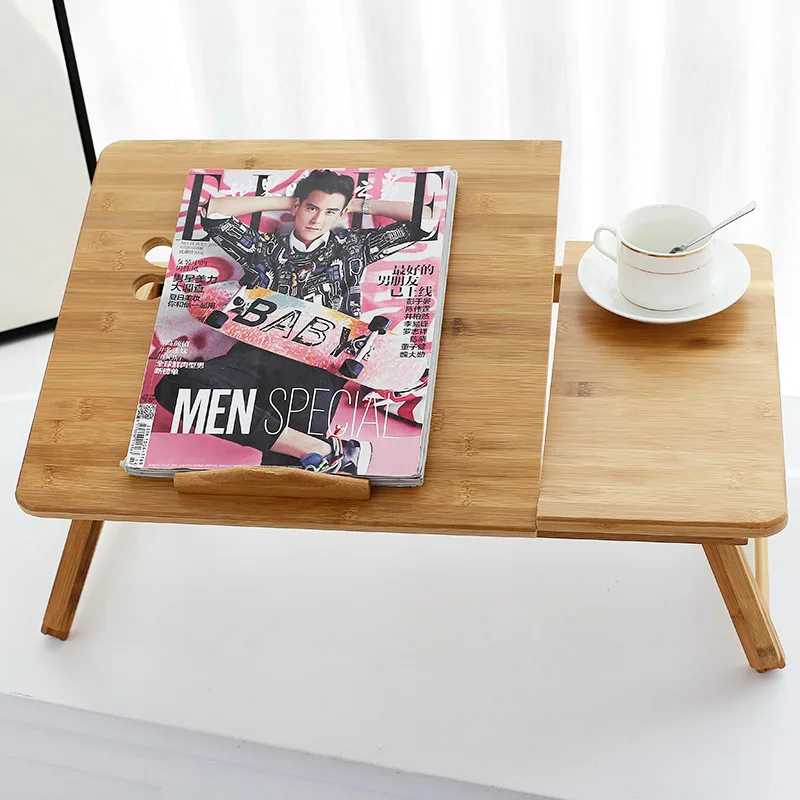 Factory Wholesale Foldable Adjustable Laptop Lap Desk Notebook Computer Holder Stand Folding Bamboo Laptop Table Tray For Bed