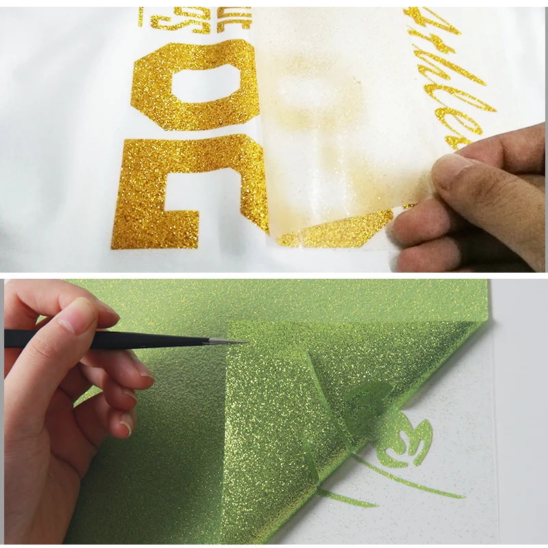 wholesale custom sheets rolls korea quality flakes gold glitter heat transfer vinyl htv for t-shirts textile