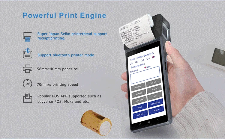 POS System For Car Parking Android Handheld POS System For Delivery Z300
