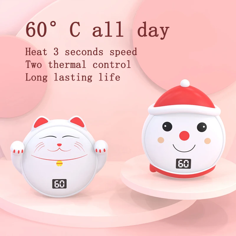 2023 The latest wholesale Christmas mini pocket usb charging Lucky Cat electric hand warmers