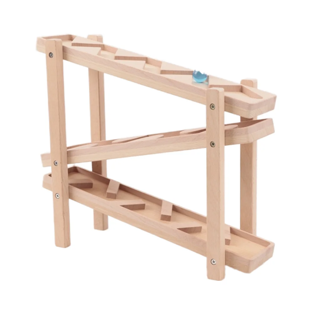 Wooden Marble Run Race Machine Preschool Visual Pursuit Winding Track Educational Toys Gift for Children Perfect Marble Maze