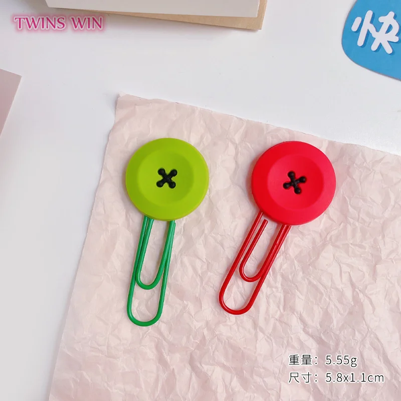 Metal Stationery 2Pcs/Set Cartoon Colorful Paper Clip Creative Student Bookmark 741