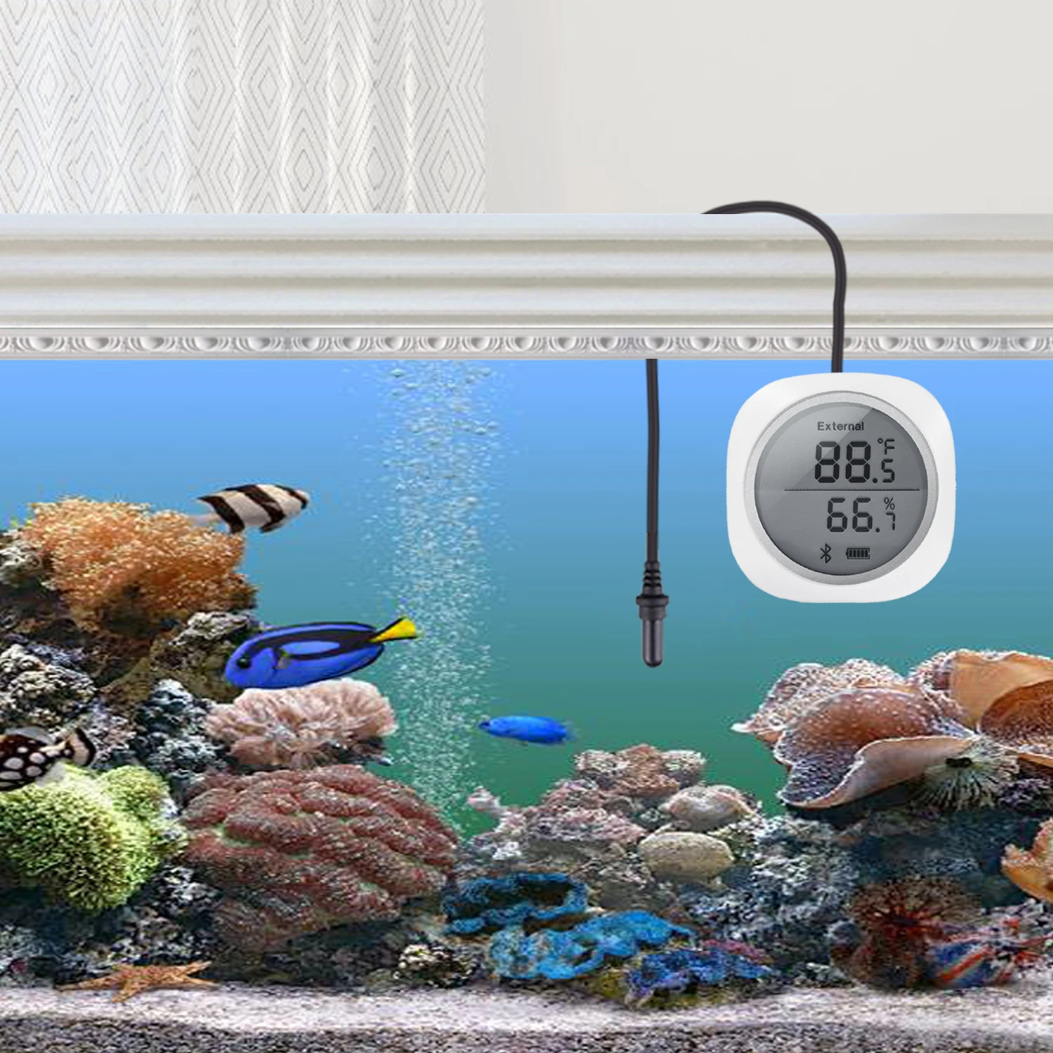 INKBIRD Smart Sensor White Waterproof IBS-TH1 Plus (Aquarium Probe) Temperature and Humidity Gauge Data Logger