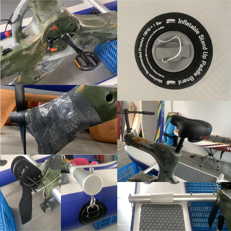 Wholesale 2024 New tandem tricycle lake sea floating inflatable electric water bike pedal boats floating bicycle for sale