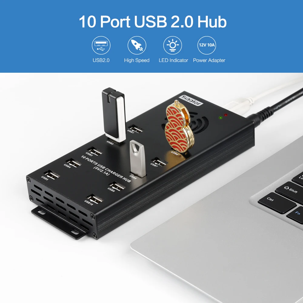 Зарядный концентратор Sipolar 120 Вт с 10 портами usb 2 0 настольная и настенная зарядная станция для телефона планшета кабинета