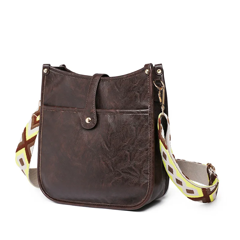 New Arrival Crossbody Shopping Bag Fashion PU Pebbled Leather Wide Changeable Strap luxury handbags for women famous brands