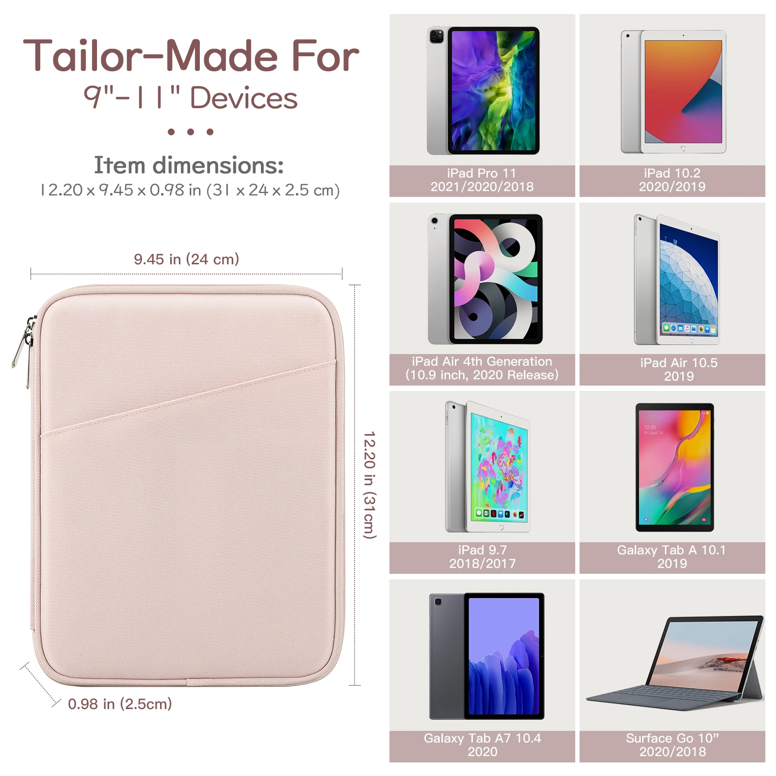 9-11 Inch Laptop Bag Tablet Shoulder Case For iPad Pro 11 2021 iPad Air 5 4 Mini 6 tablet Samsung Handbag Briefcase