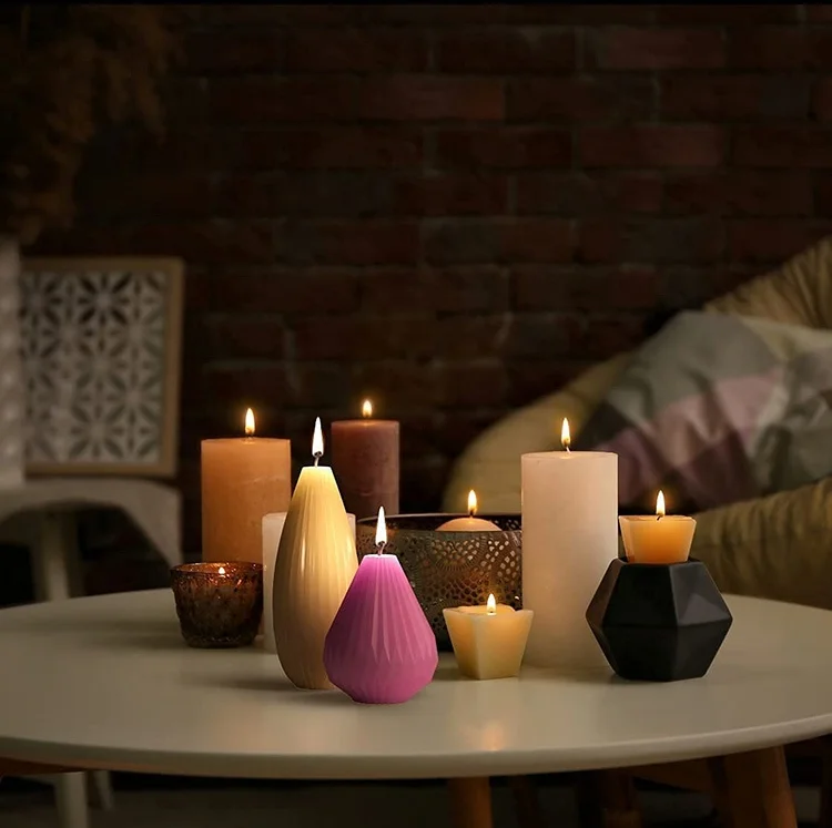 Cylinder Shape 3D Wax Silicone Sphere Mold Candle Taper Silicone DIY Molds for Making Aromatherapy Candles