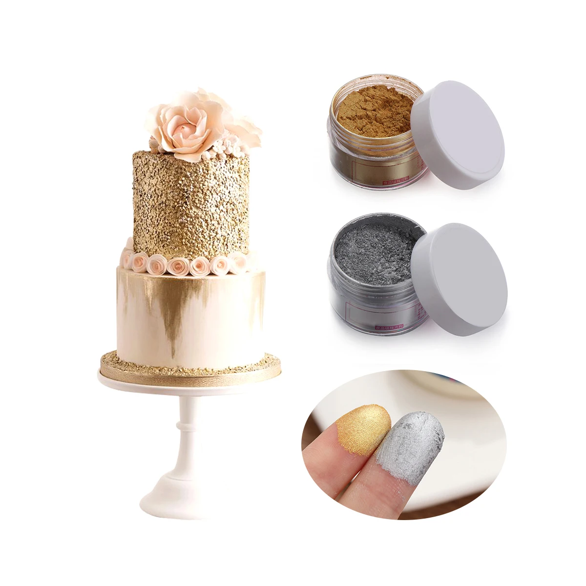  15g Food Ingredient Cake Decorations Additive Metallic Luster Powder sparkle glitter gold dust for bakery Baking Supply