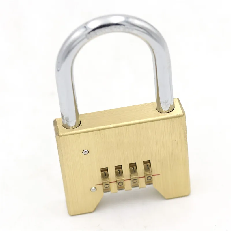 
High quality low price luggage travel square polishing surface brass digital code padlock 4 digit combination padlock 
