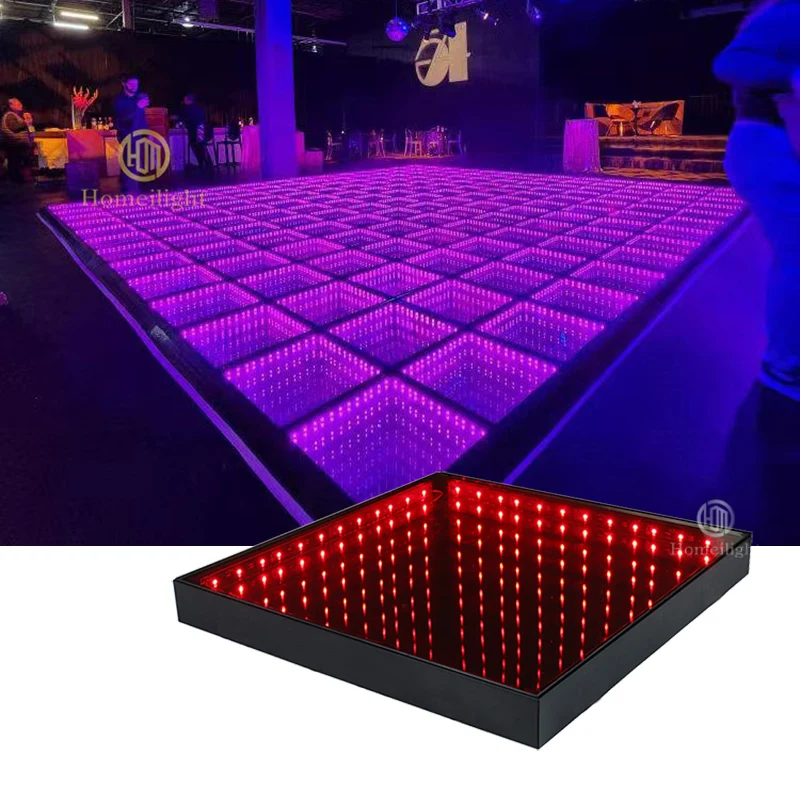 Event portable disco dj RGB 3D infinity mirror dance floor light dancefloor