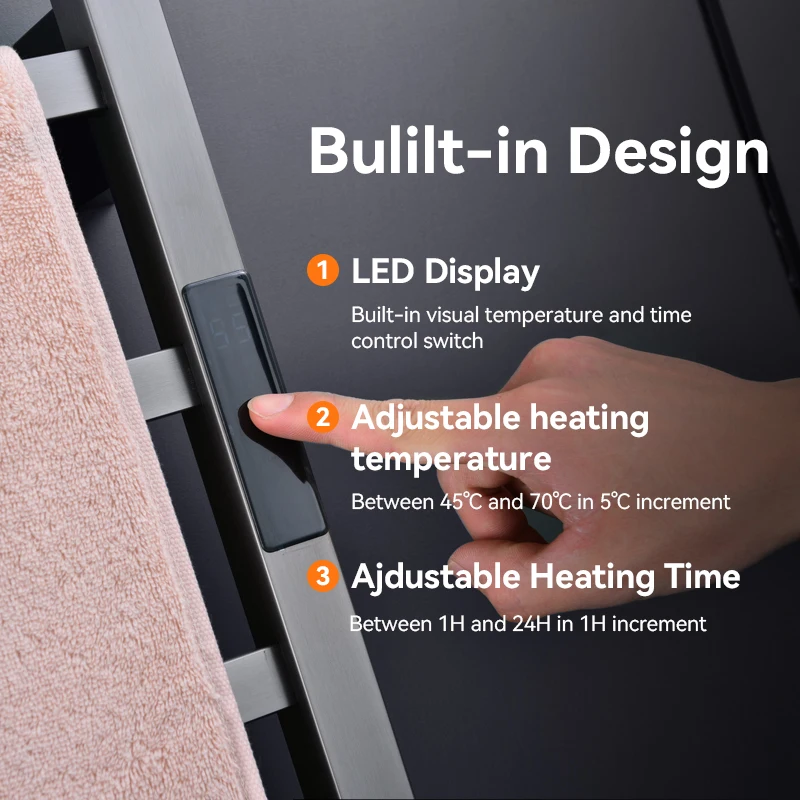 Factory Price Warm Radiator Towel Holder Stainless Steel Bathroom Towel Holder Steel Heated Warmer Electric Towel Rack