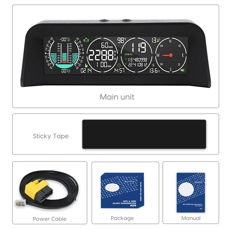 Top Sale MRCARTOOL  M80 Motorcycle Electronic Speedometer Auto Digital GPS Speedometer HUD Display