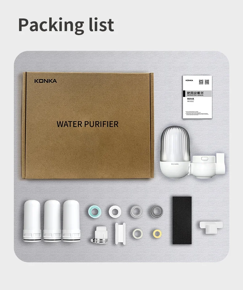 KONKA Filtro Rust Bacteria Removal Replacement Filter Tap Water Purifier Washable Ceramic Kitchen Faucet Percolator Water Filter