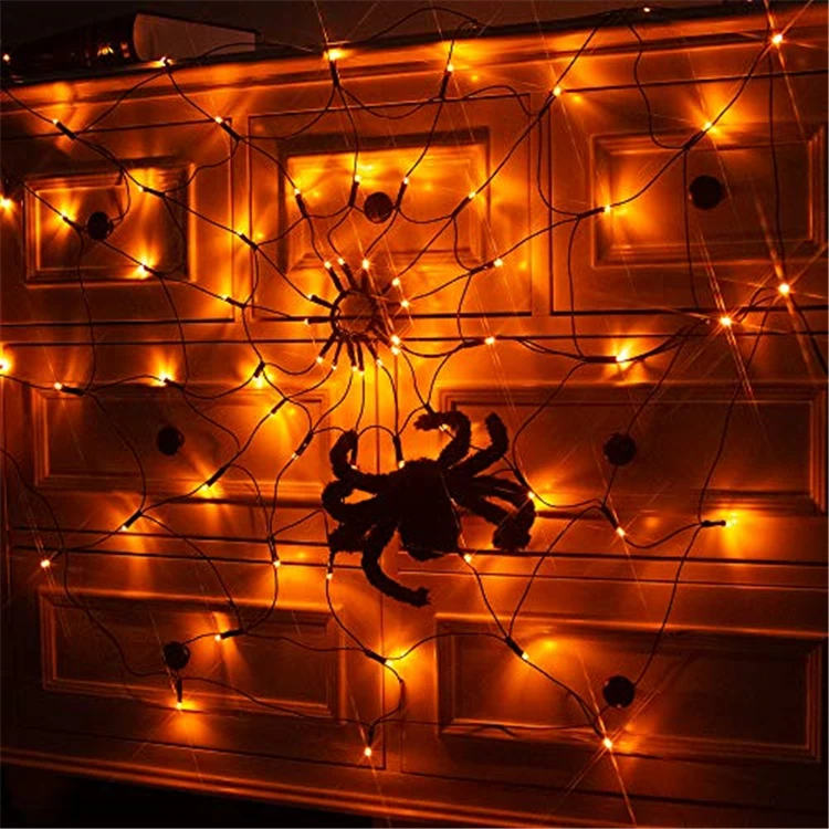 Halloween Party DIY Decoration LED Spider Web Creative Halloween Prop Lighting