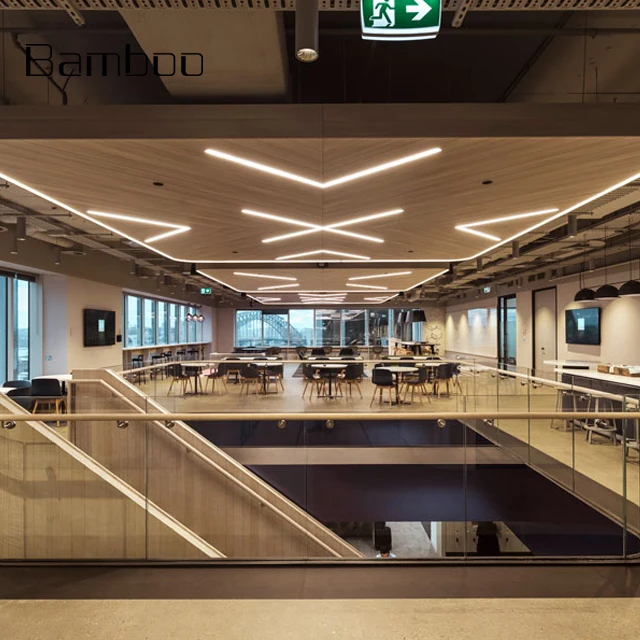 Customized 20W-40W Aluminum Office Ceiling Light Fixture 2ft 4ft Linkable Suspended LED Pendant Linear Light with 1200mm Tubes