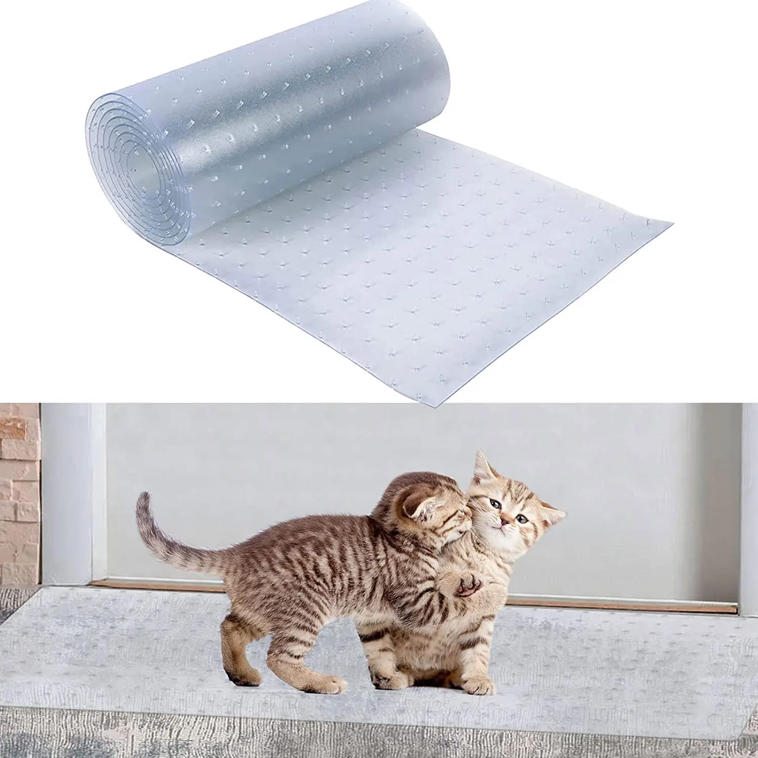 Cat Carpet Protector, Heavy Duty Plastic Pets Scratch Stopper for Carpet, Easy to Cut