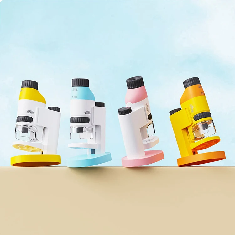 Portable small Child Biological microscope science stem kit educational toys kids beginner microscope