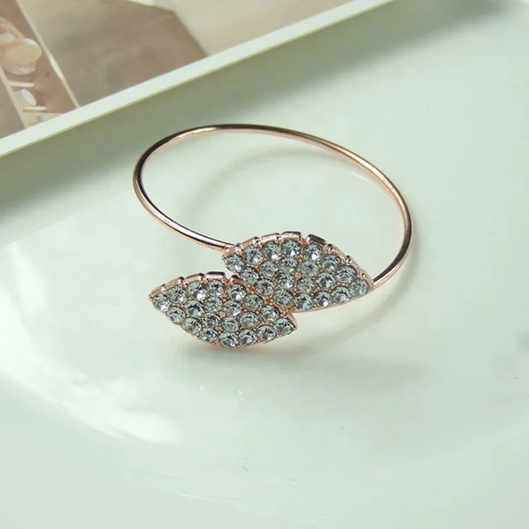 
Top Sale Shinning Diamond Stone Rose Gold Table Napkin Holder Ring 