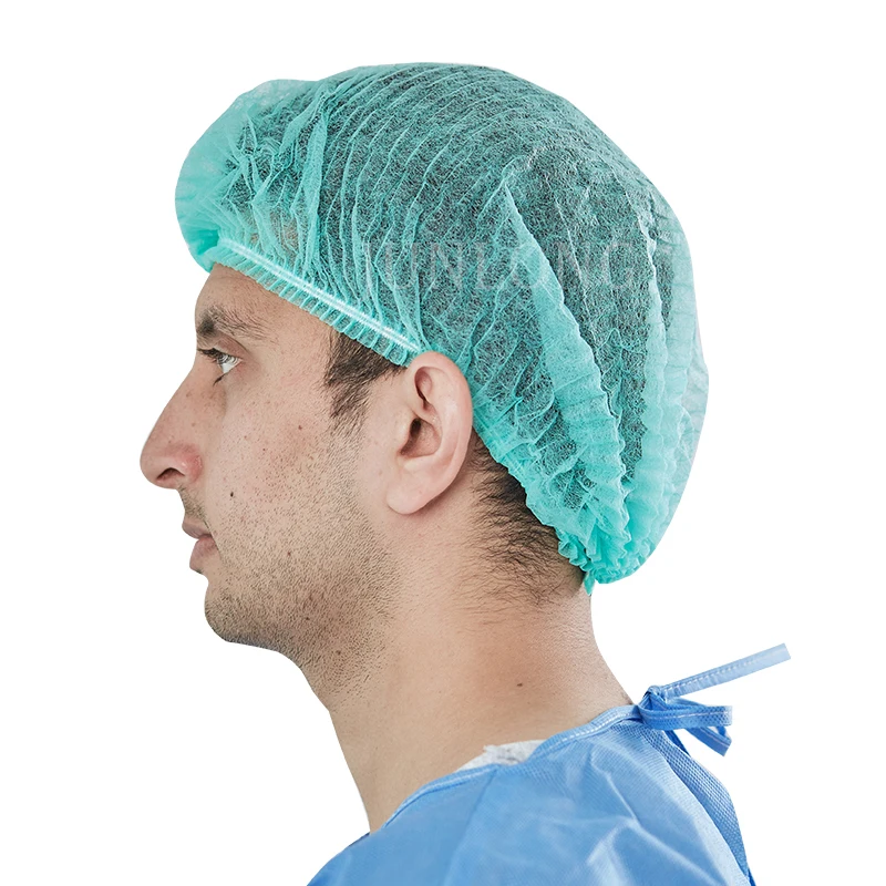 Junlong Non-woven Disposable Clip Cap for Cleanroom Hairnet Nonwoven Bouffant Hair Cap For Food Industry
