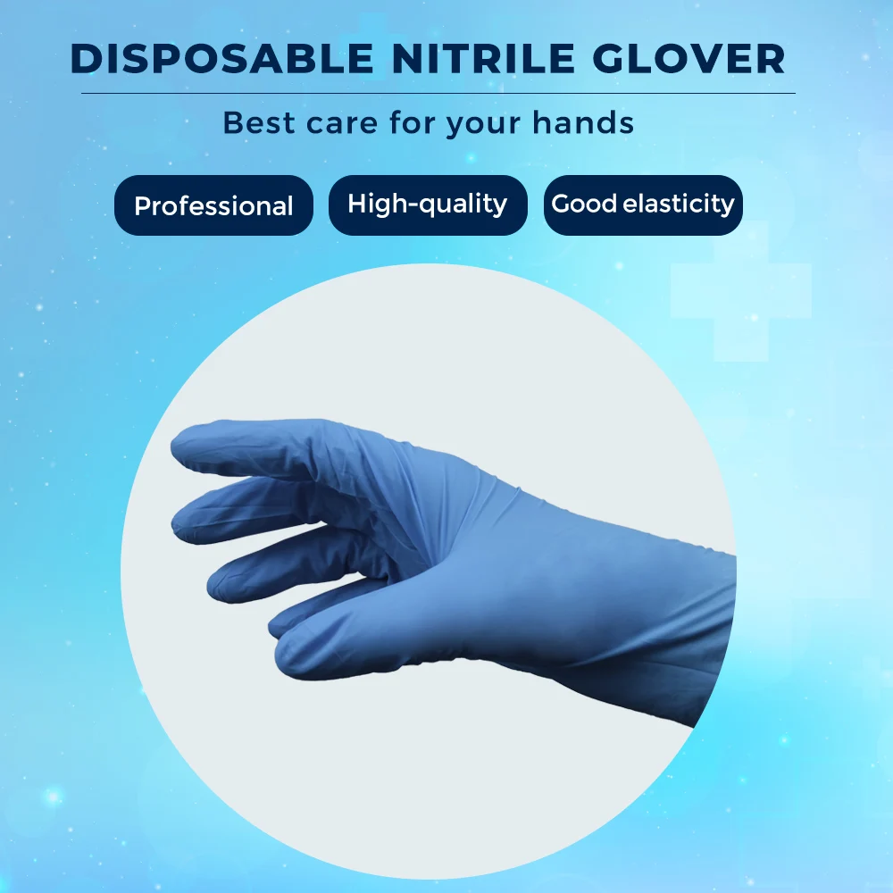 Cheap Exam guantes de nitrilo Box 4mil 6mil Black Nitrile Gloves Pure Examination food disposal powder free nitrile gloves