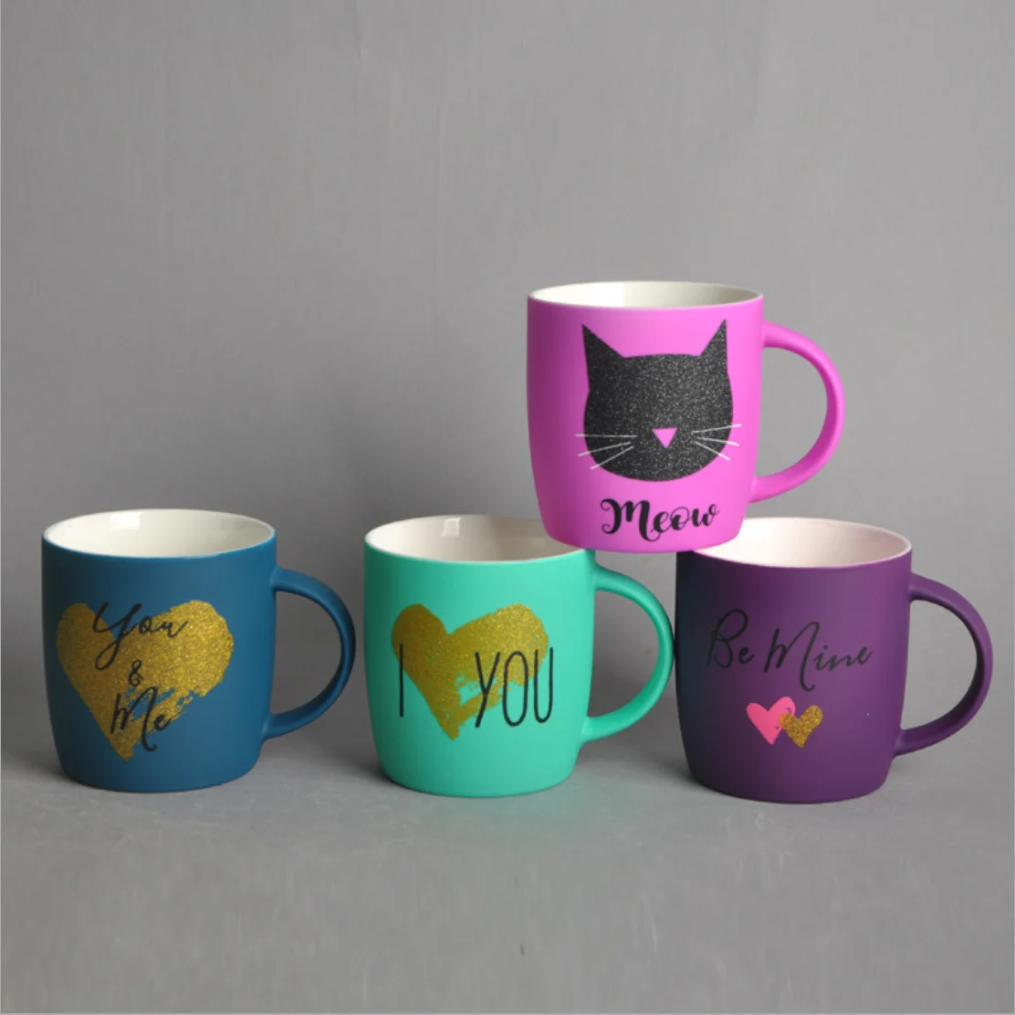 Custom Your Own Embroidery Designs Ceramic Pipe Soft Touch Coffee Cup