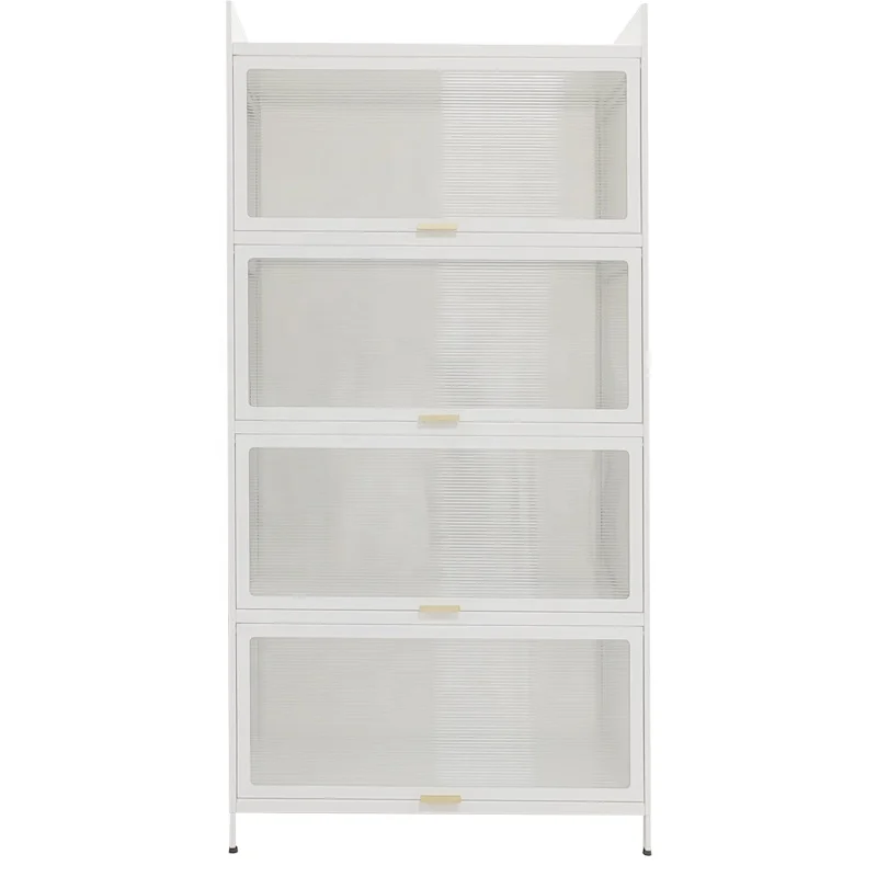 4-tier kitchen shelf, multi-functional save space kitchen storage cabinet with PVC door,Buffets Sideboard cabinet