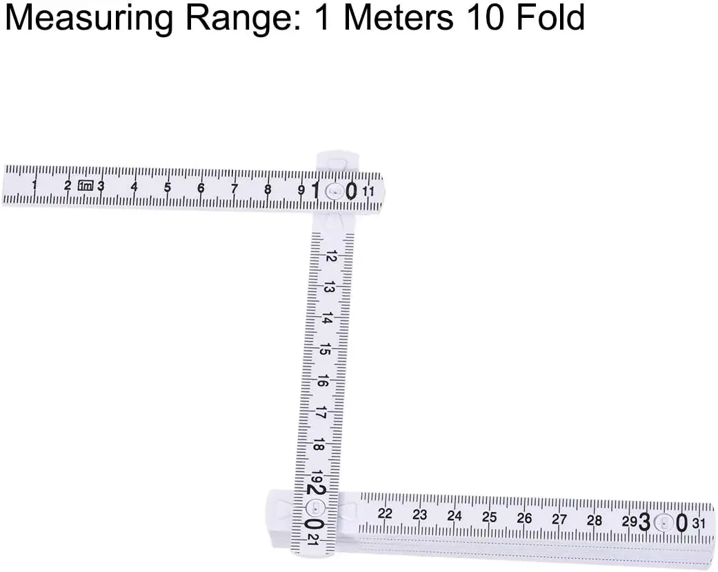 White ABS Folding Ruler suitable for measuring woodworking project