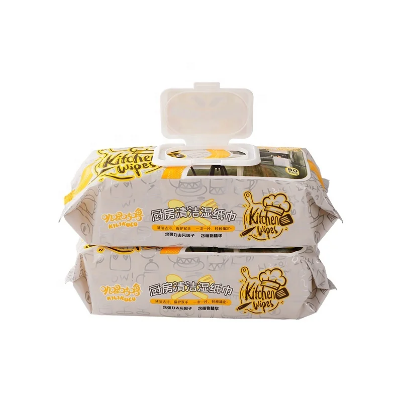 Customized Logo Super Oil Absorbent Disposable Dry Towel Dining Table Household Use Kitchen Room Cleaning Wet Wipes