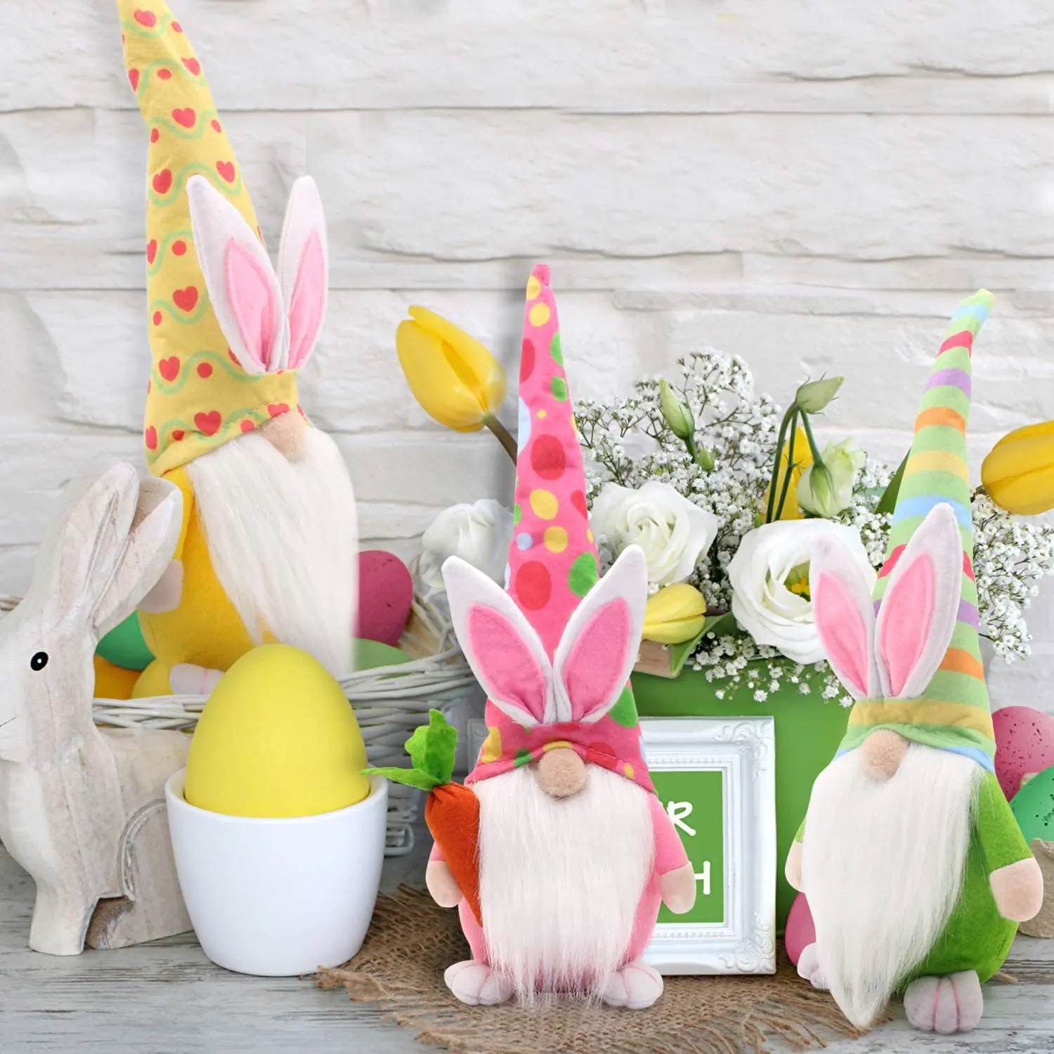 The Easter bunny hug carrots long hat color gnome doll doll elves furnishing articles home decoration products