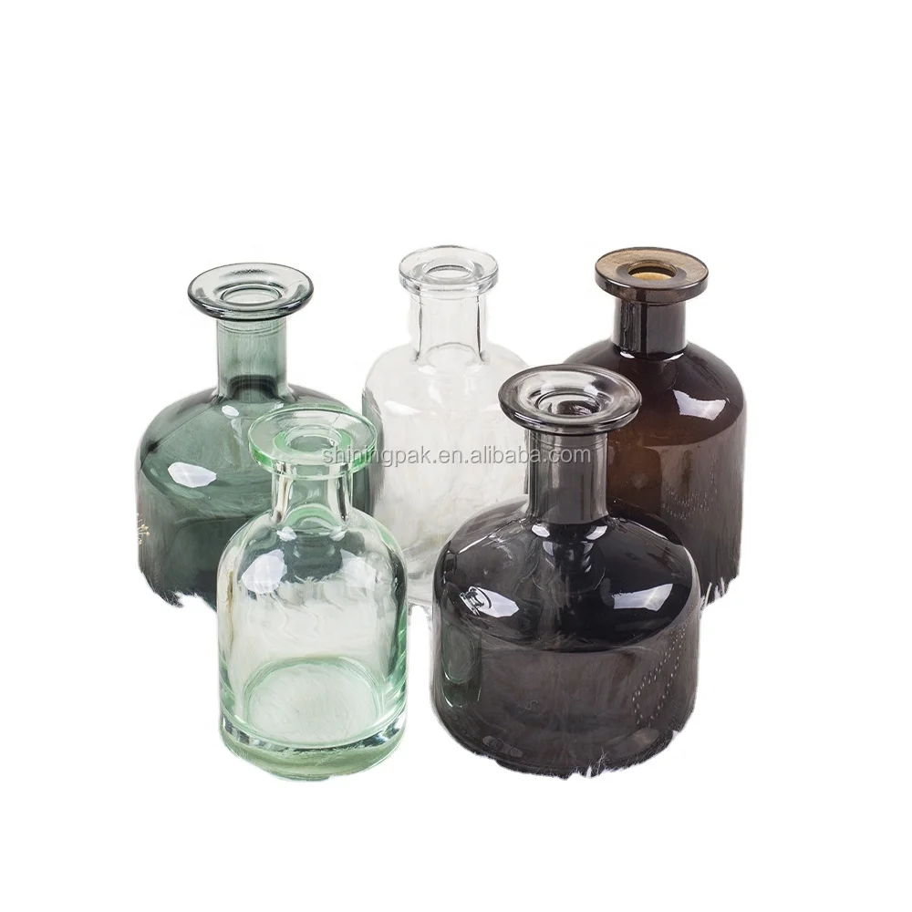 Luxury Empty 300Ml Cylinder Green Best Scent Atomiser Reed Diffuser Glass Bottle