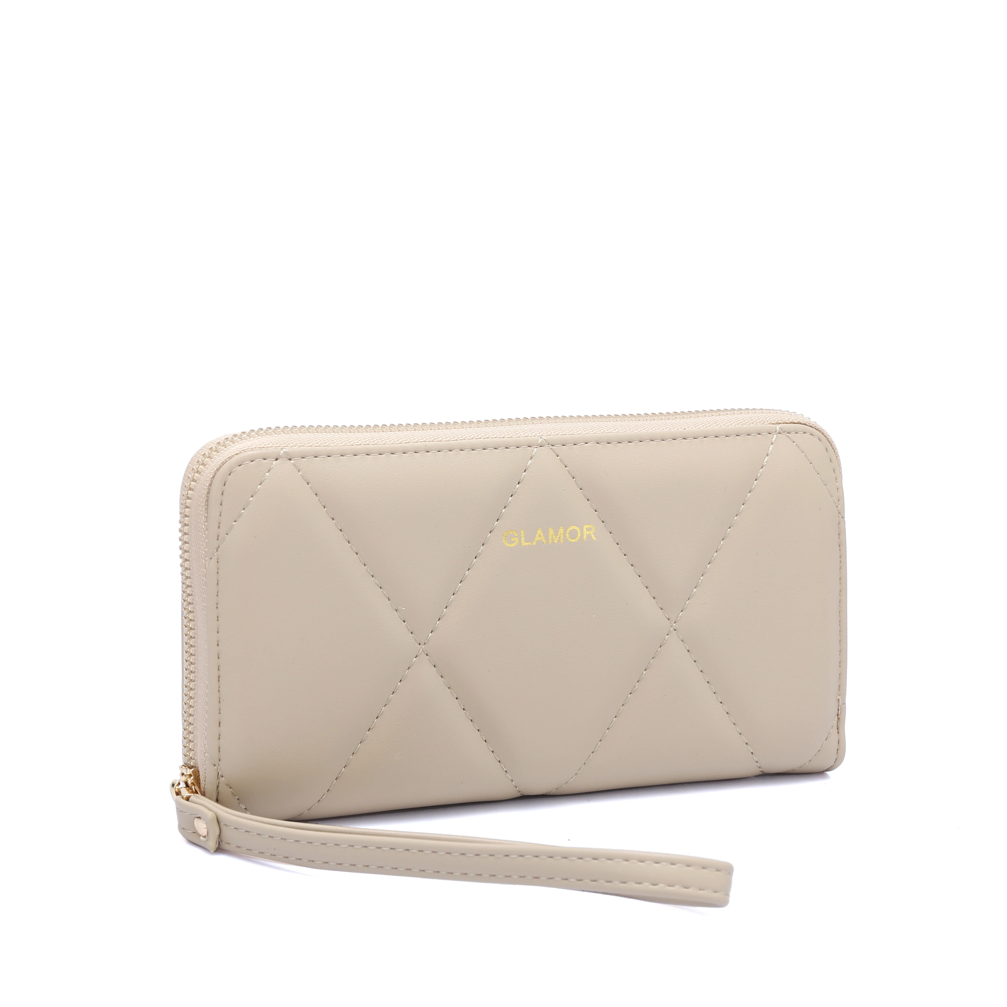 GLAMOR Wholesale Factory Sale Ladies Long Fashion Clutch Bag Zipper Pu Leather Luxury Crossbody Money Wallet Women Purse brown