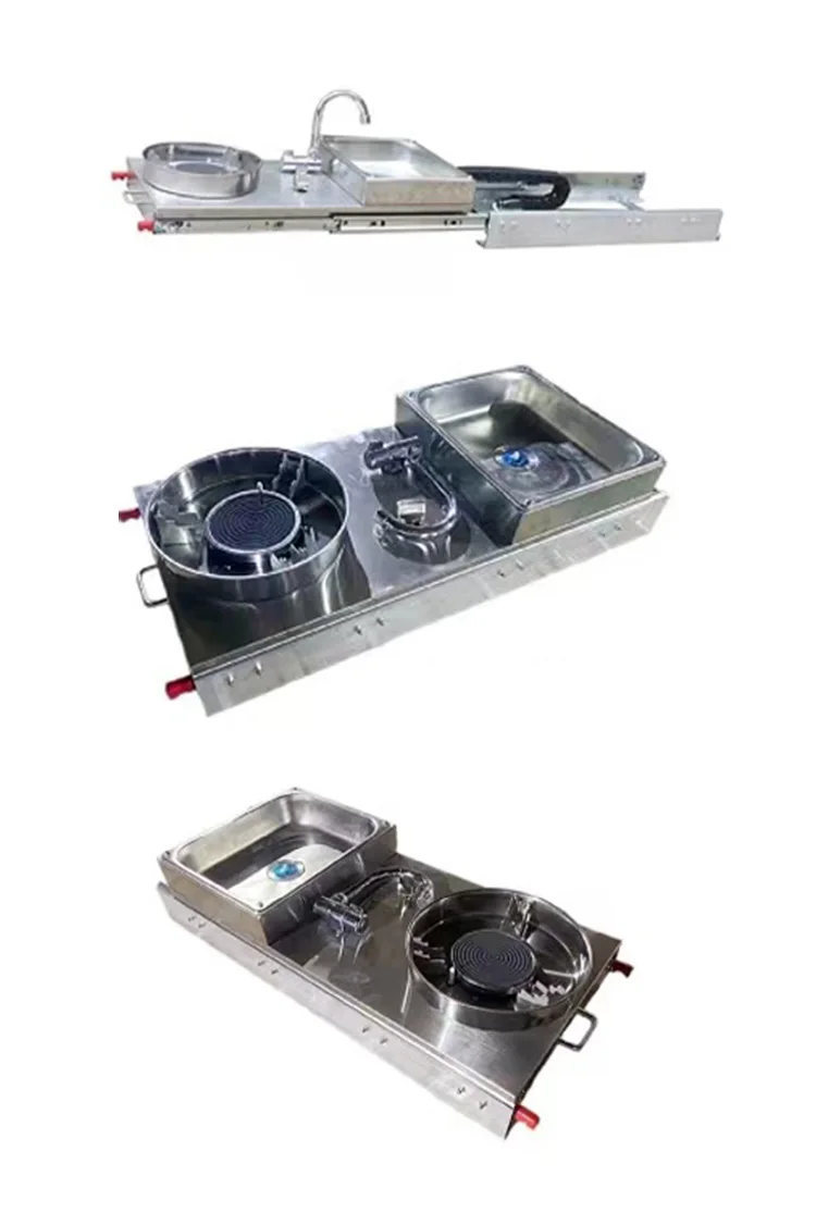 Караван Выдвижная кухонная плита раковина RV со складным краном и дизельной плитой для безопасности электронного зажигания дизельная
