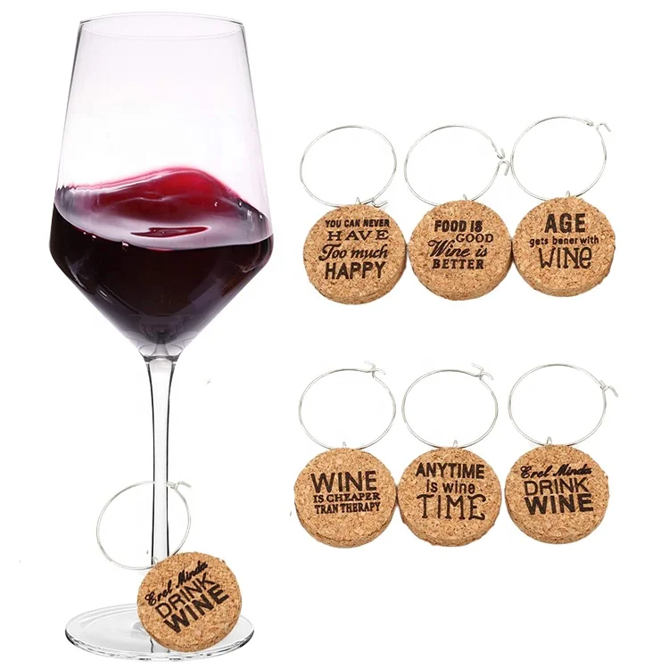 Trade Assurance New Arrival Cork Wine Glass Charms