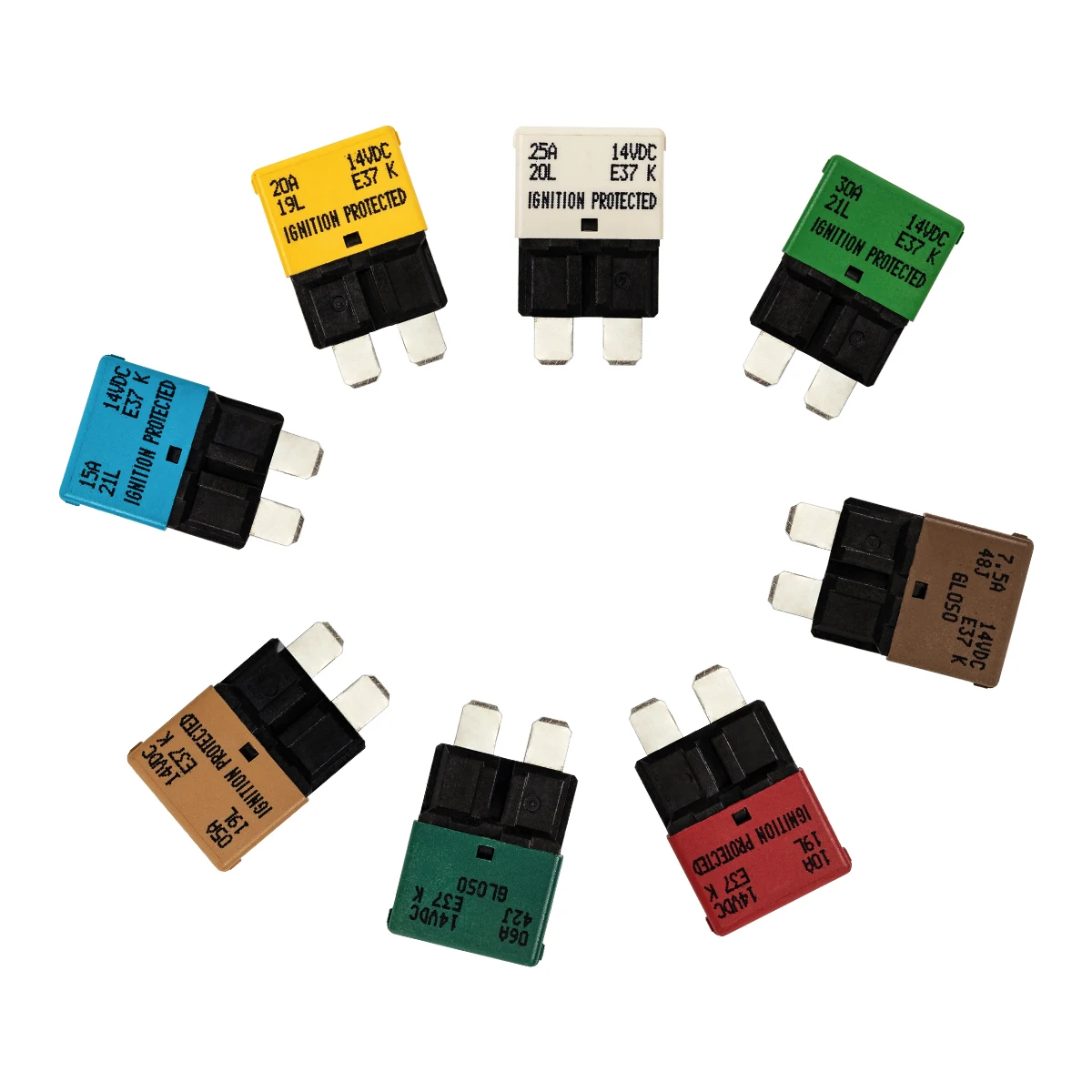 Amomd Car DC 28V ATC Blade Fuse Thermal Resettable Circuit Breaker with CE Certificate Rated Current 10A-30A