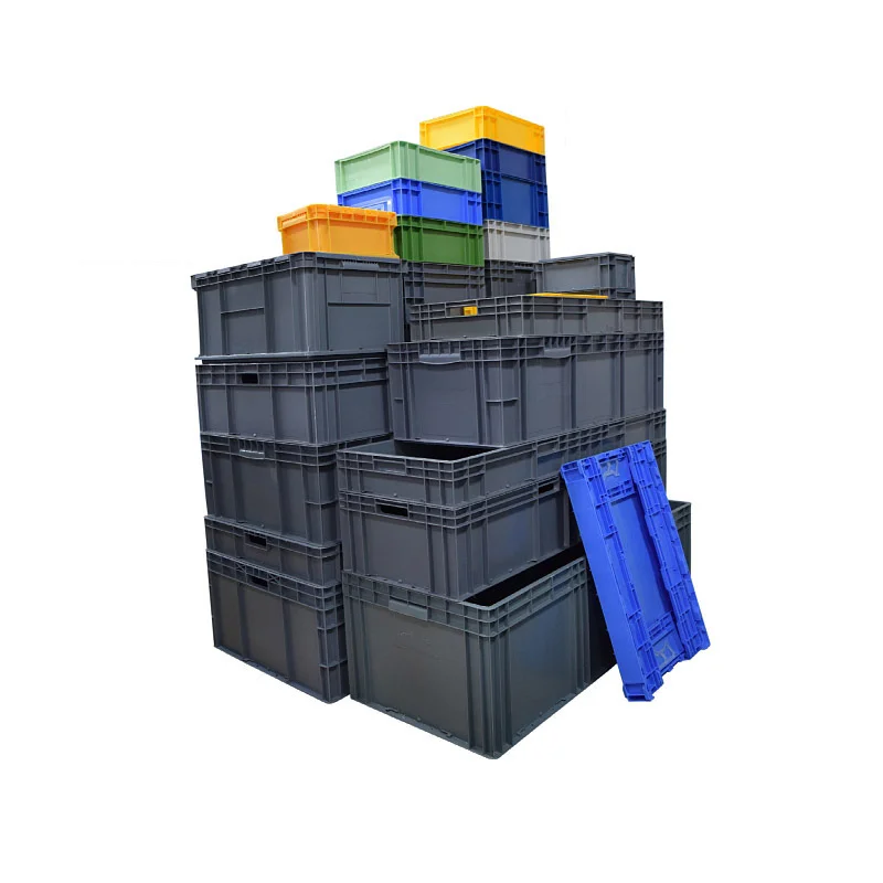 High quality industrial plastic storage crate plastic moving box with lid