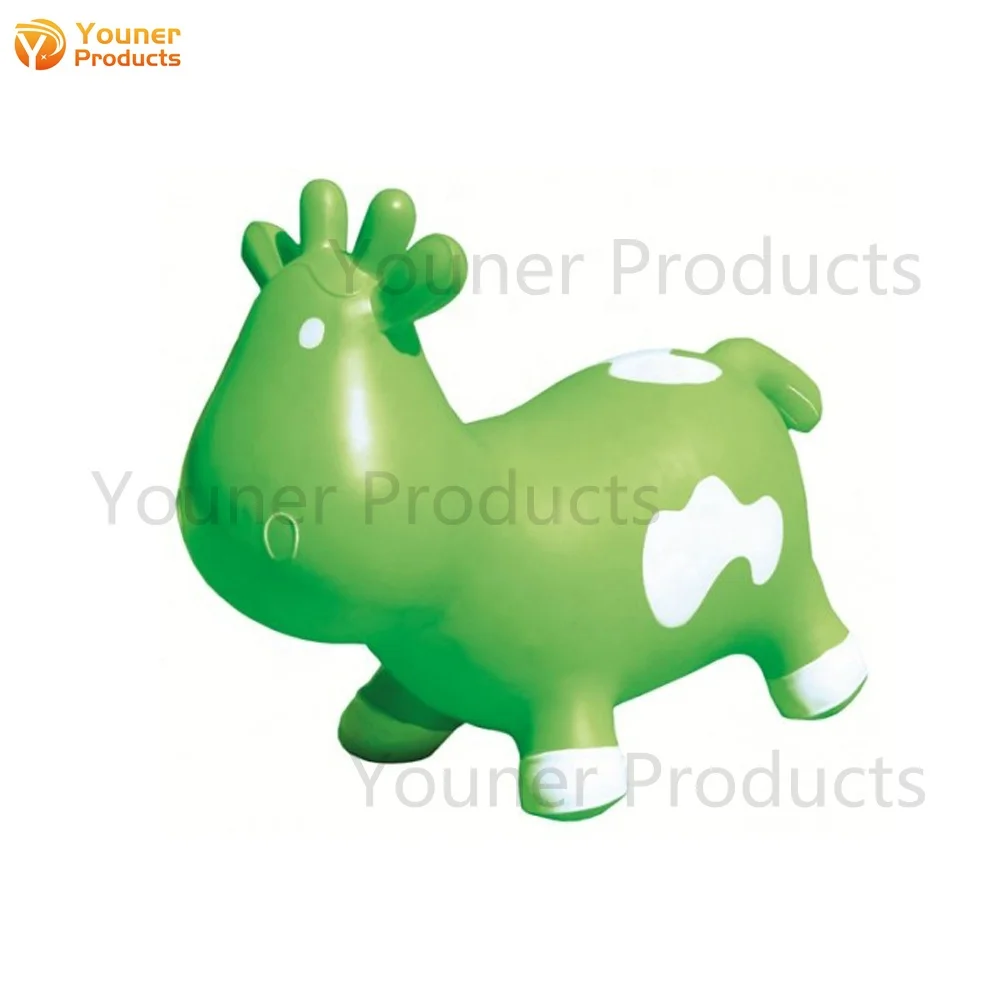 Manufacturer PVC jumping milk cow bouncy hopper inflatable ride on rubber bouncing animal toys for children