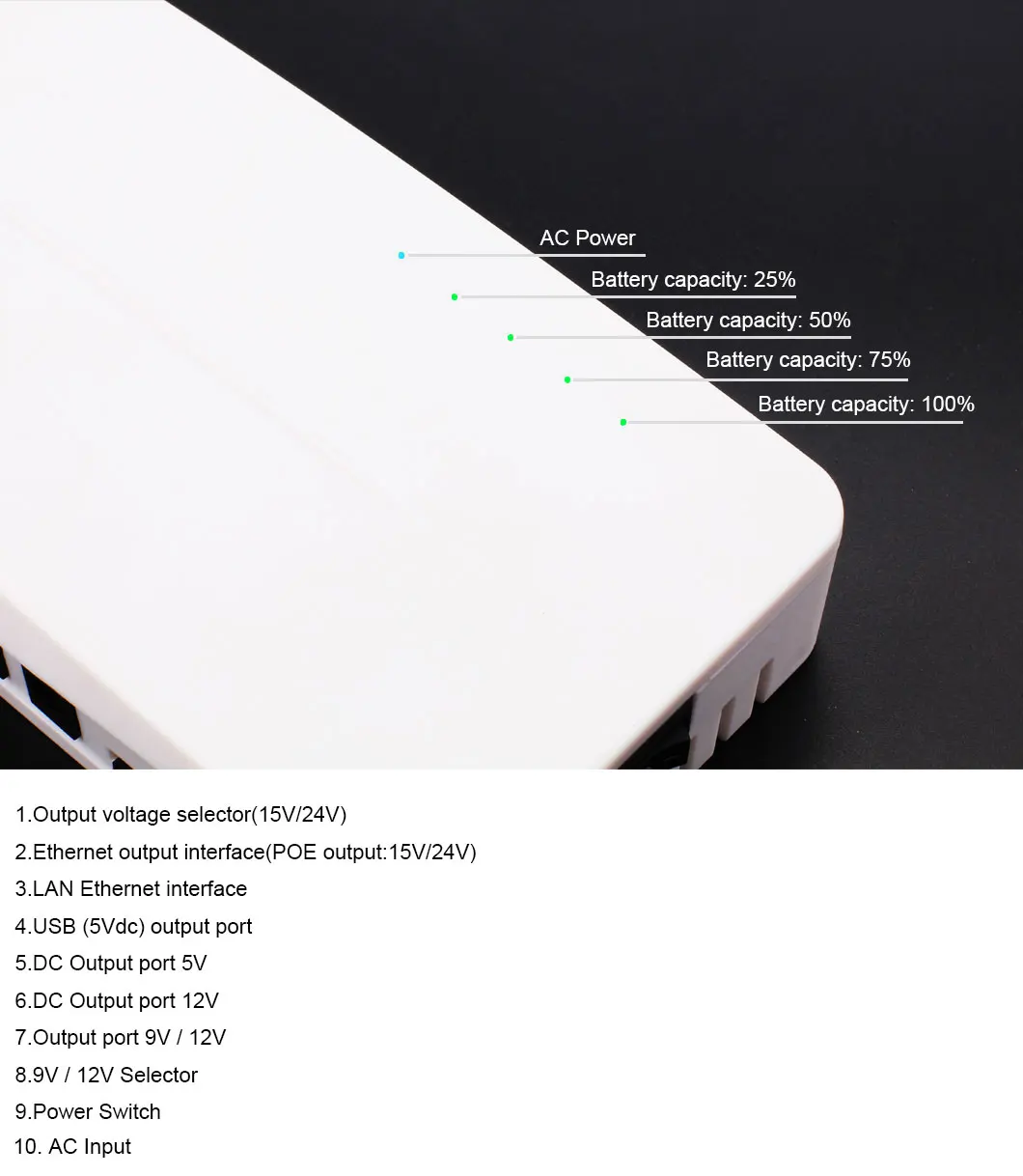 KTAC DC Mini Ups For Wifi Router Mini DC Ups Poe Mini Ups Output 5v 9v 12v 15v 24v