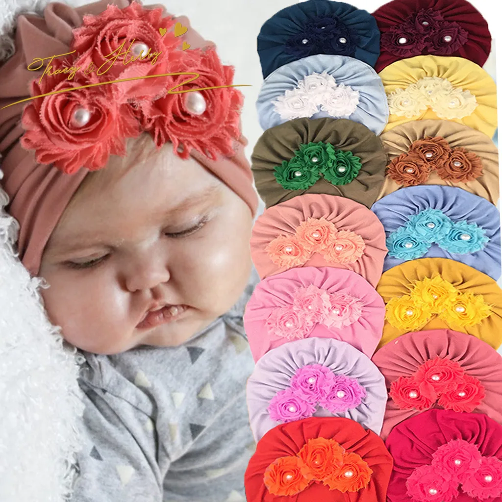 Tracy & Herry European and American Children Hat Sunflower Ornaments Hat Headband Children Popular Accessories Kids Turban