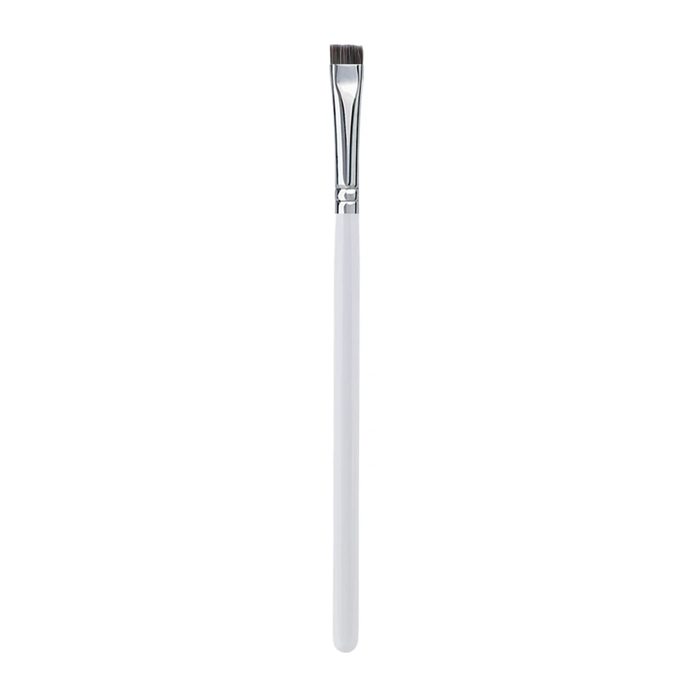 HMU Low MOQ Custom Logo White Silver Synthetic Hair Vegan Material Makeup Single Flat Eye Brow Eyebrow Brush With Logo
