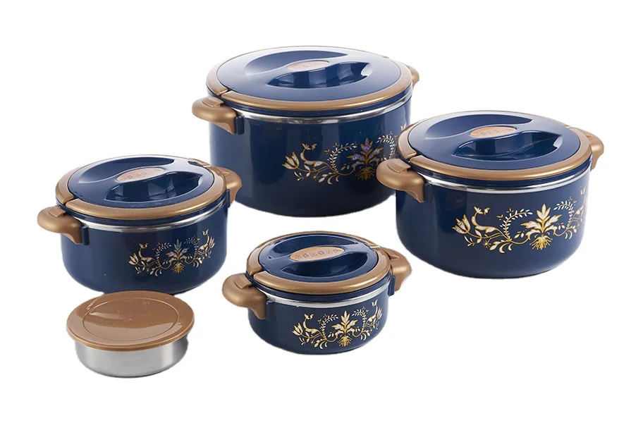 
Hot selling food warmer casserole set stainless steel inner +pp outer food warmer set popular model 