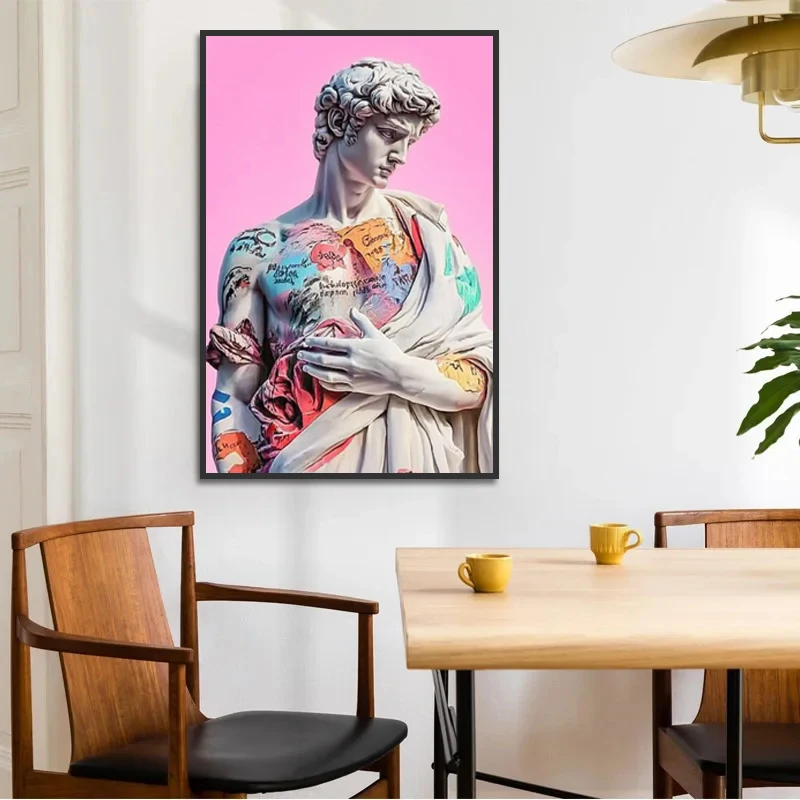 Home Decor Greek Aesthetic Canvas Posters Graffiti Modern Wall Art David Sculpture 3D Printed Painting
