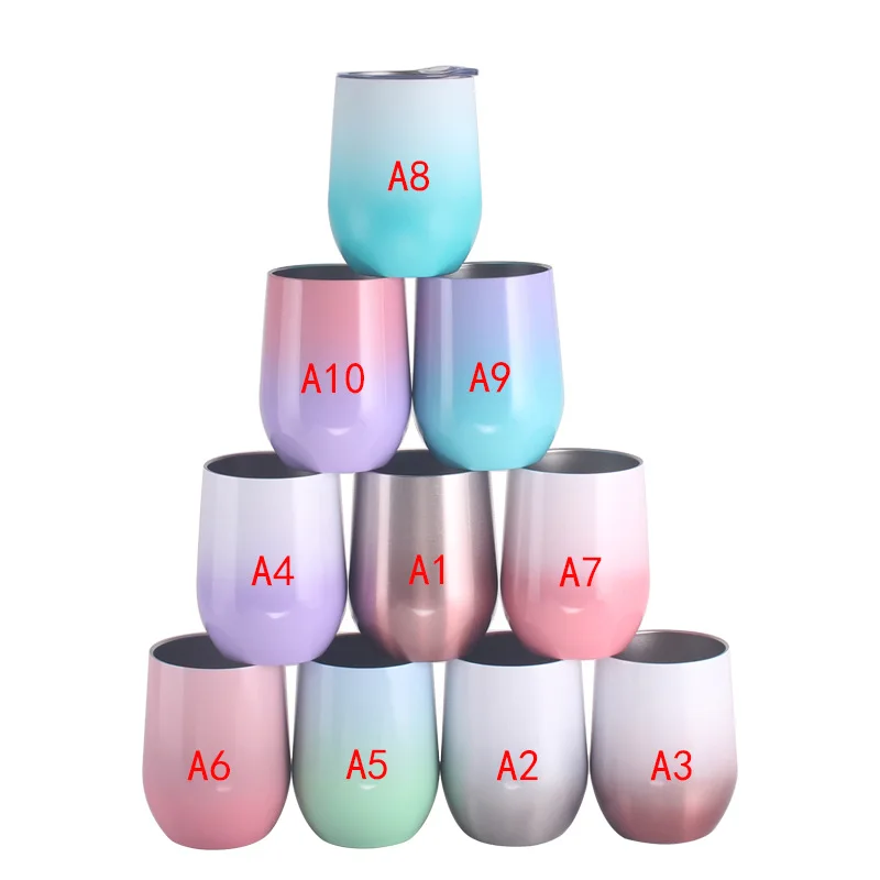 YIDING dropshipping sublimation vacuum insulated tumblers thermal straw lid stainless steel 12 oz wine tumbler cups