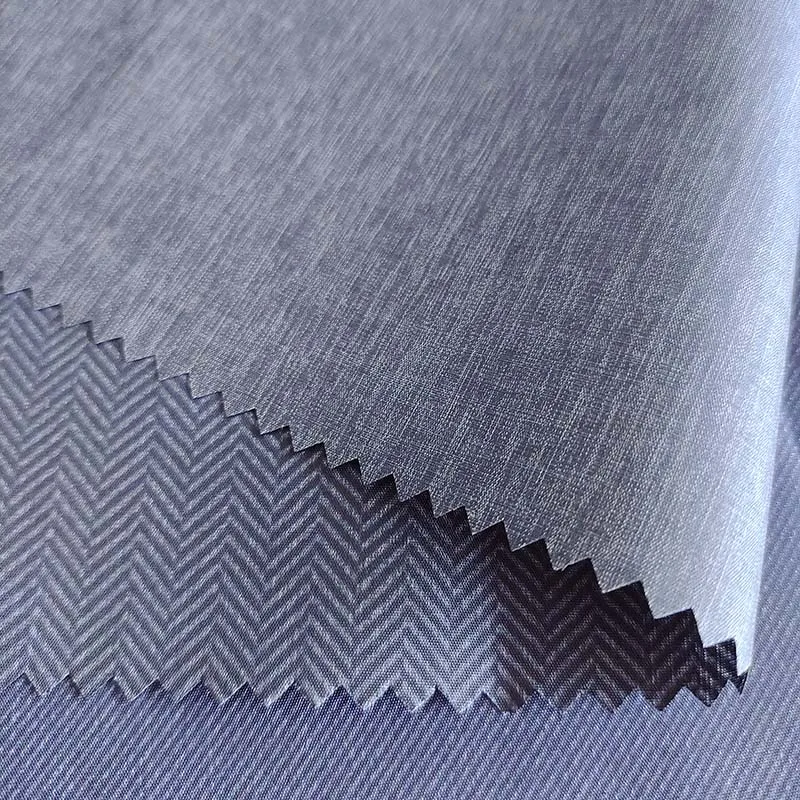 Factory Hot Selling Men Puffer Jacket Fabric Polyester Cationic Melange Fabric Sublimation Print PU Coated