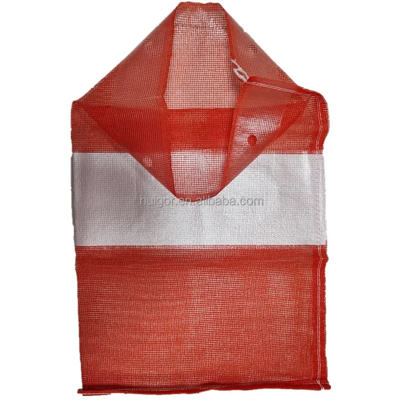 pp net plastic draw string mesh bags for firewood  onion potato Carrot