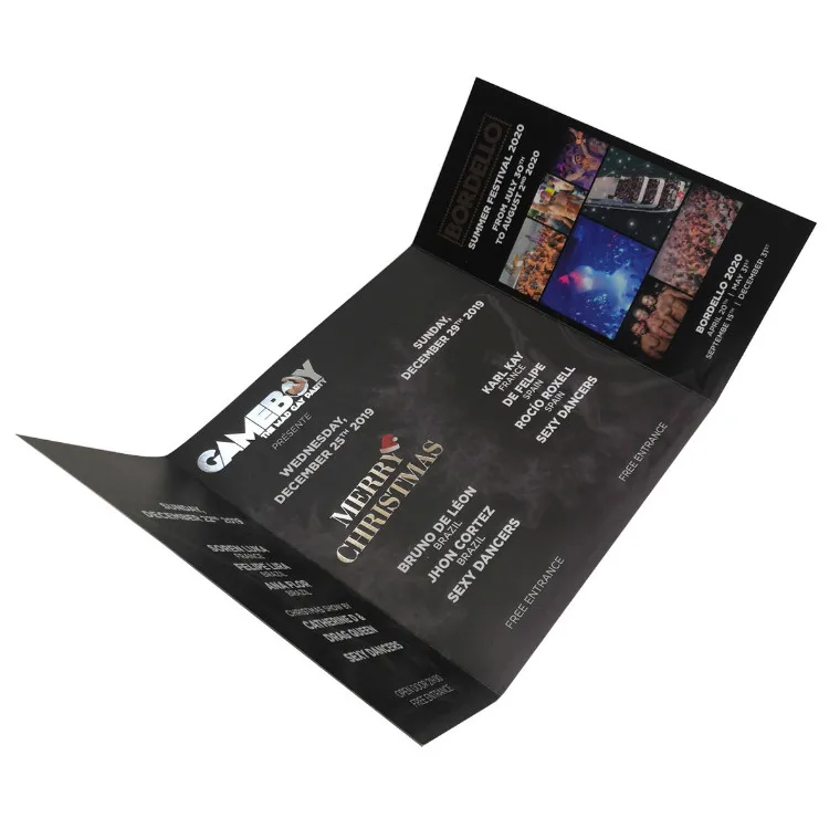 Promotion cheap price color business and greeting card printing flyers folded leaflet brochure